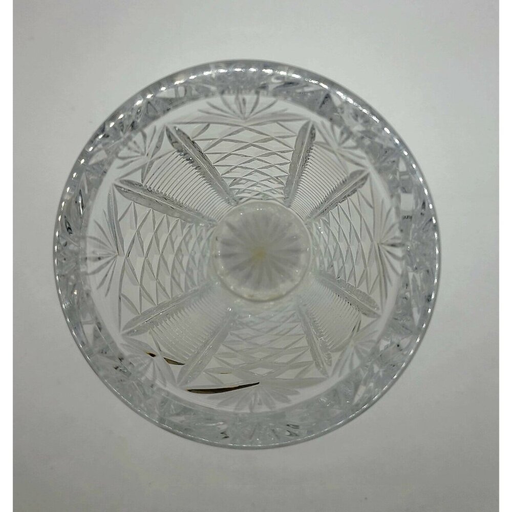 WATERFORD Crystal Clear Cut Clare Pineapple & Diamond SKYSHELL Vase 8" Tall - Picture 3 of 7
